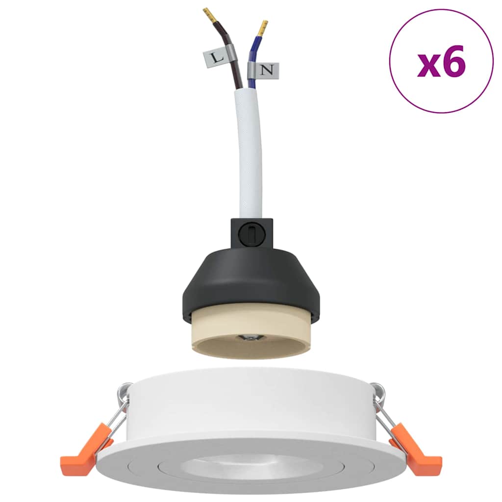 Spotje 6 pcs Wit 9 x 9 x 2 cm Aluminium is nu te koop bij PeponiXL, paradijselijk wonen!