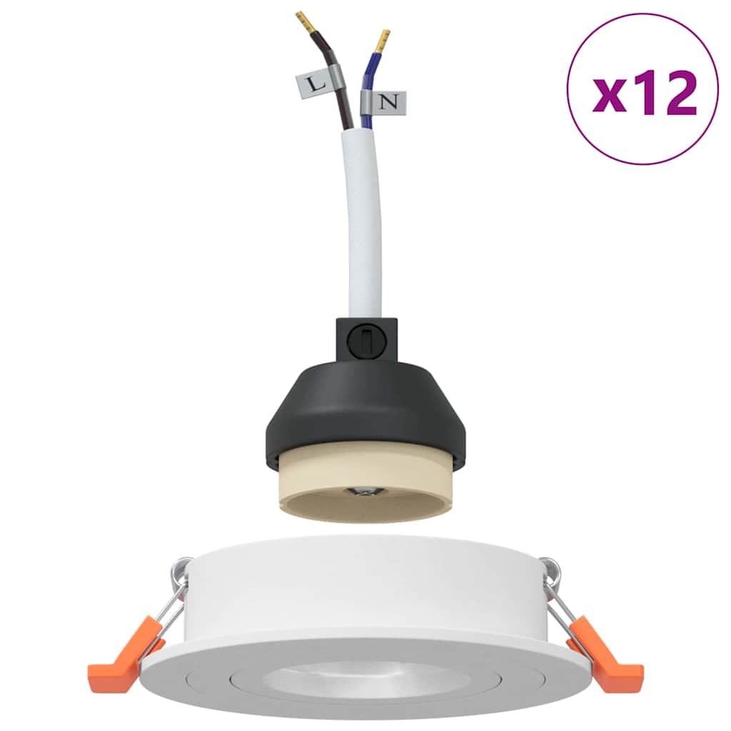 Spotje 12 pcs Wit 9 x 9 x 2 cm Aluminium is nu te koop bij PeponiXL, paradijselijk wonen!