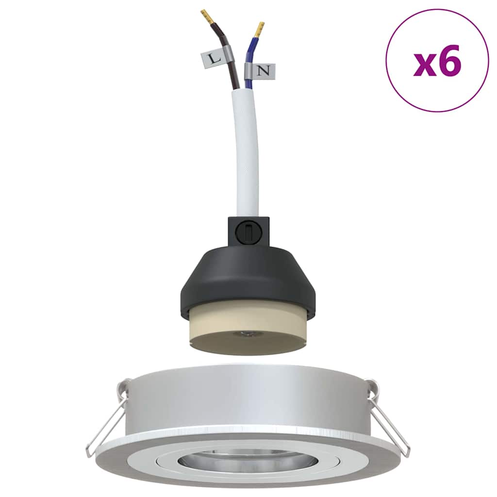 Spotje 6 pcs Zilver 9 x 9 x 2 cm Aluminium is nu te koop bij PeponiXL, paradijselijk wonen!