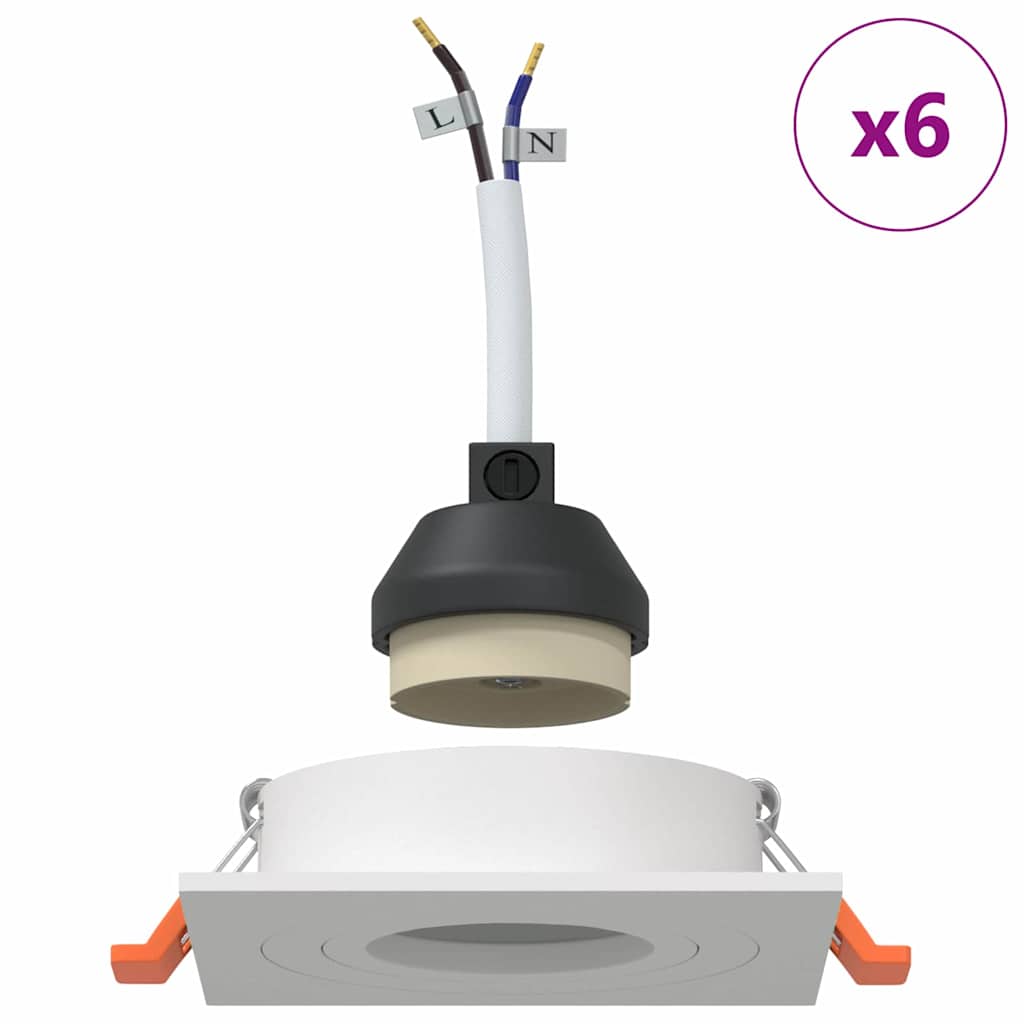 Spotje 6 pcs Wit 9 x 9 x 2 cm Aluminium is nu te koop bij PeponiXL, paradijselijk wonen!