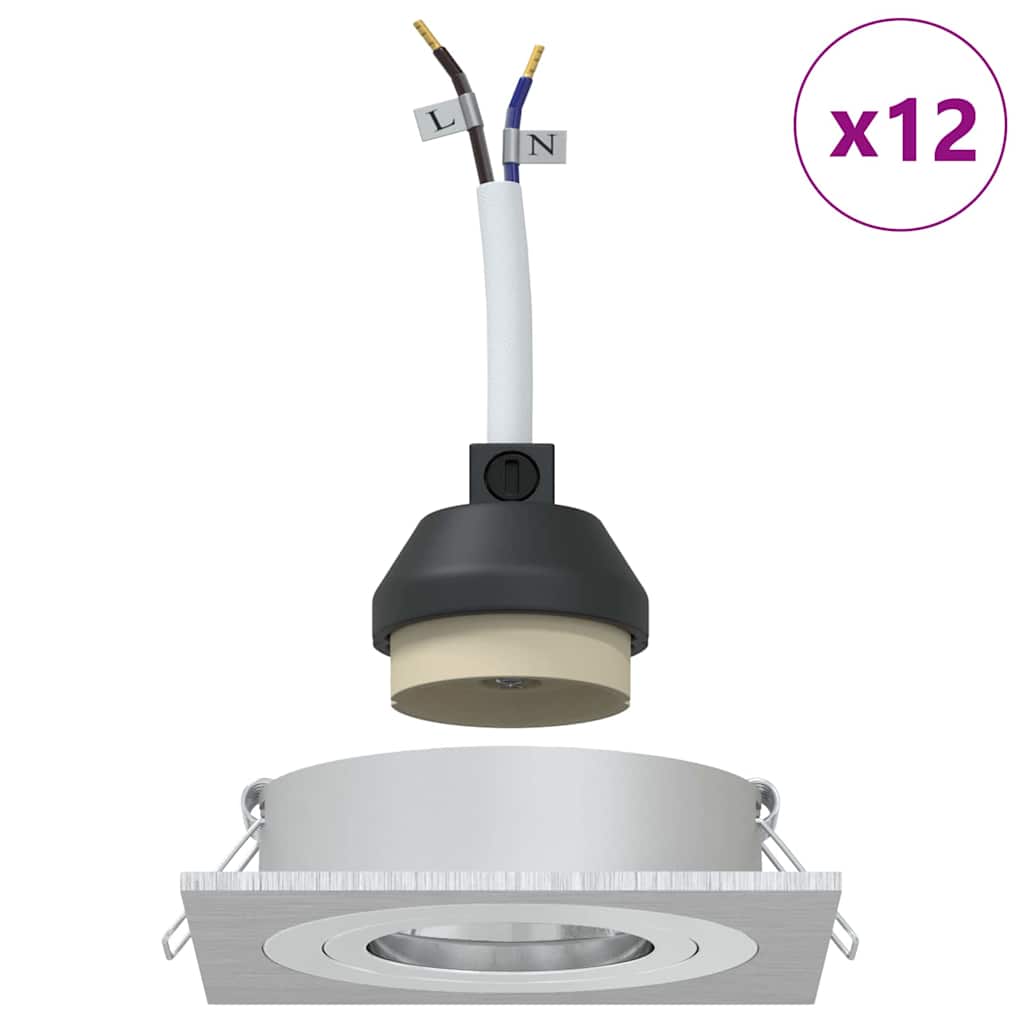 Spotje 12 pcs Zilver 9 x 9 x 2 cm Aluminium is nu te koop bij PeponiXL, paradijselijk wonen!