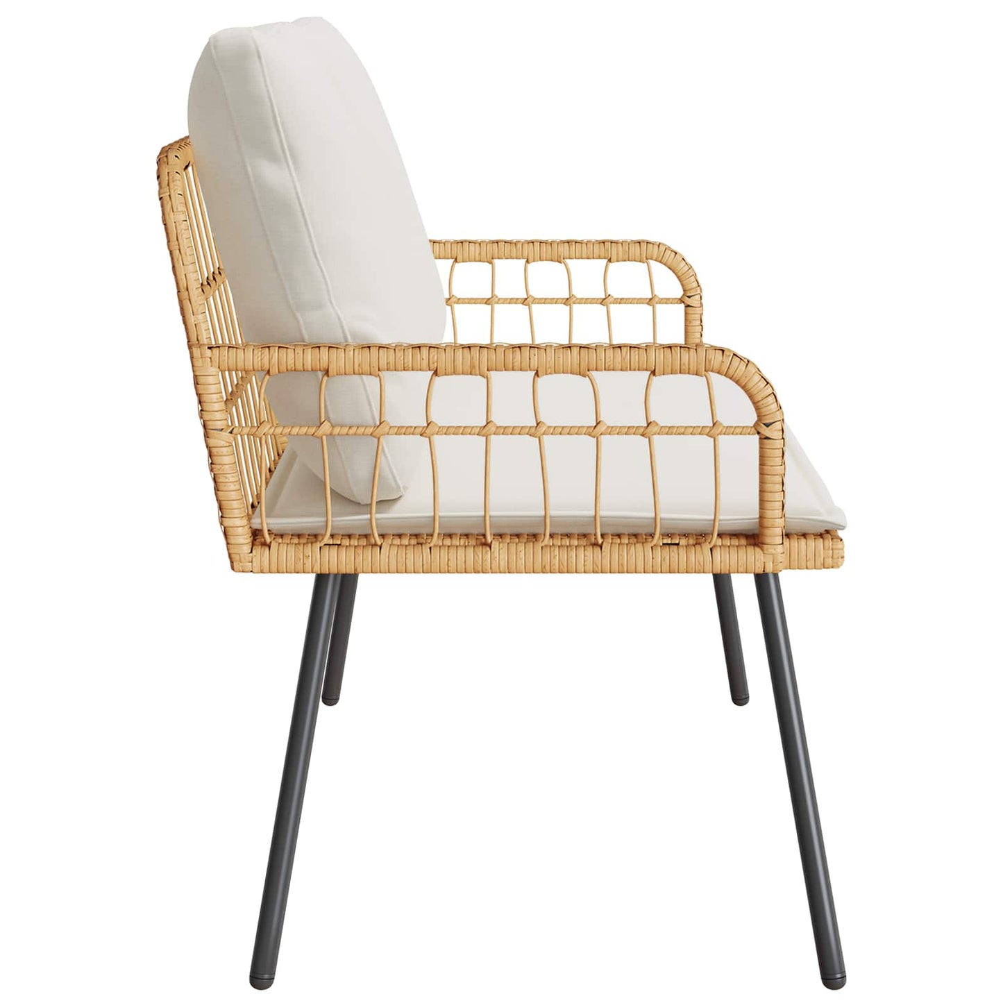 Tuinbank met kussen Natuur 114 x 64 x 90cm Staal