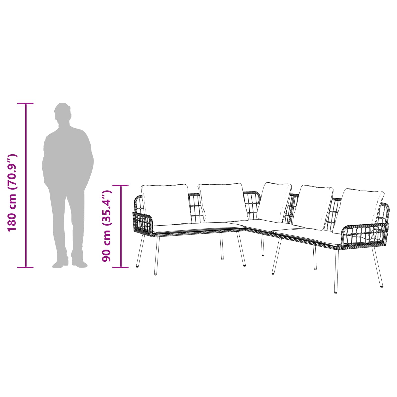 Bank met kussen Grijs 61.5 x 123 x 82cm Metaal is nu te koop bij PeponiXL, paradijselijk wonen!