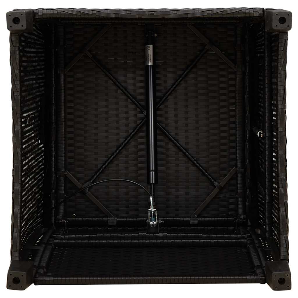 Verstelbare tuinstoel met bijzettafel poly rattan zwart is nu te koop bij PeponiXL, paradijselijk wonen!