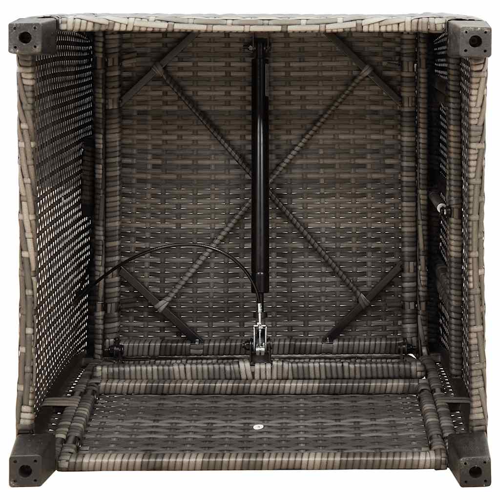 Verstelbare tuinstoel met bijzettafel poly rattan grijs is nu te koop bij PeponiXL, paradijselijk wonen!