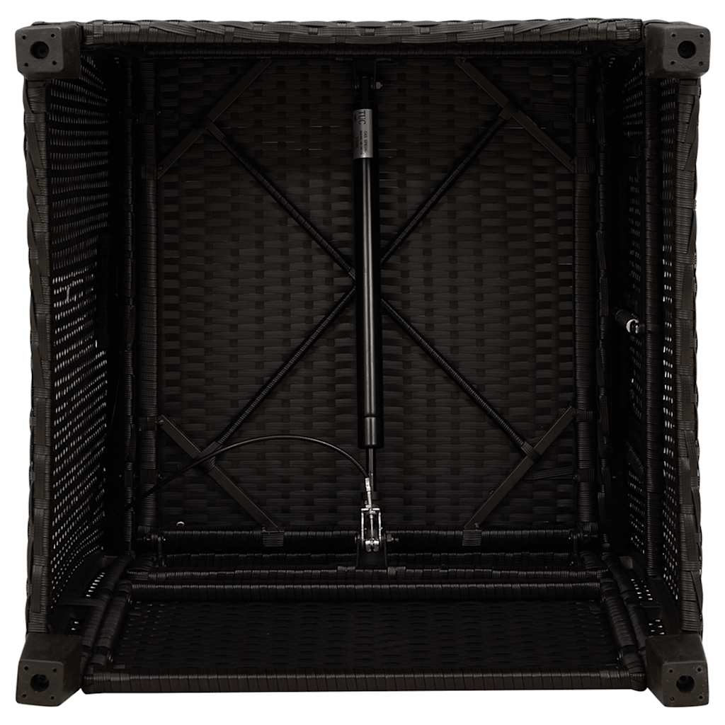 Verstelbare tuinstoel met bijzettafel poly rattan zwart is nu te koop bij PeponiXL, paradijselijk wonen!