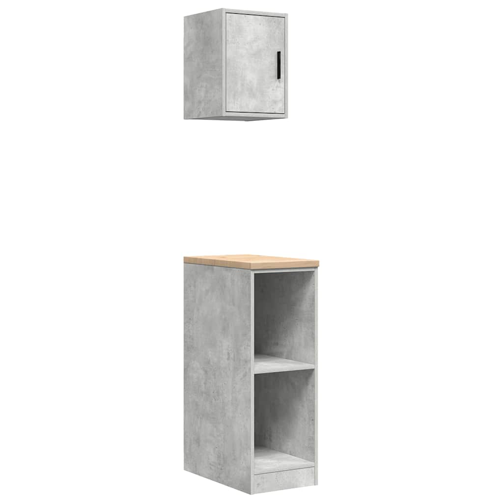 Garagekasten 2 st bewerkt hout betongrijs is nu te koop bij PeponiXL, paradijselijk wonen!