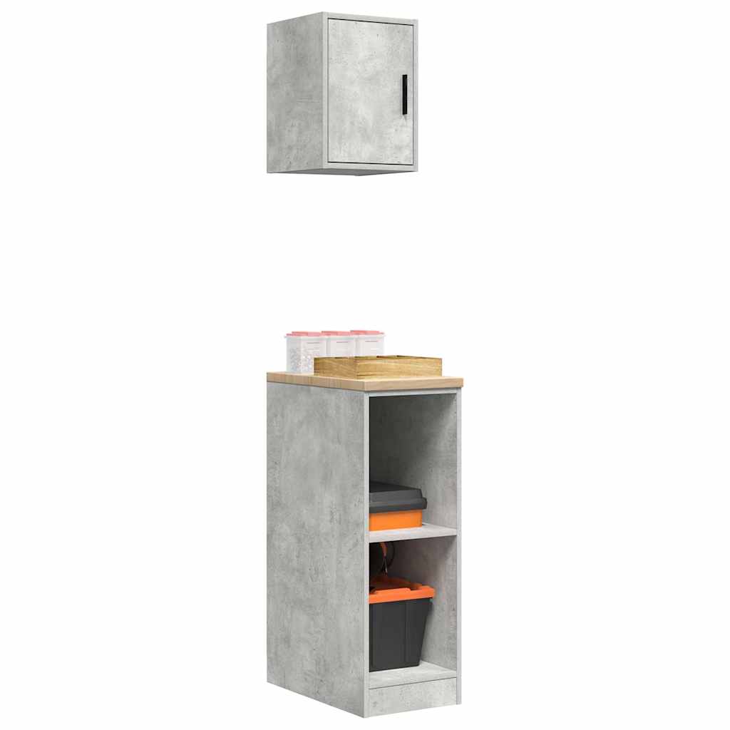 Garagekasten 2 st bewerkt hout betongrijs is nu te koop bij PeponiXL, paradijselijk wonen!