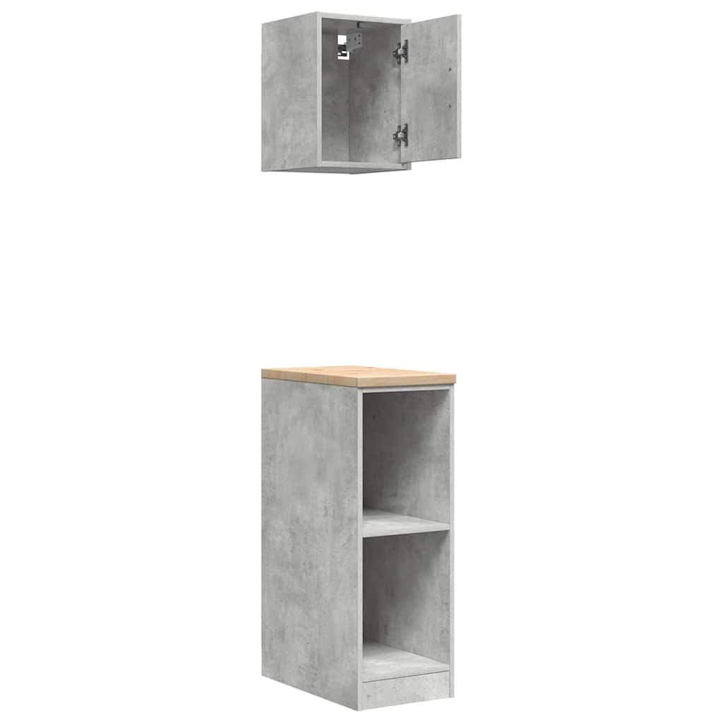 Garagekasten 2 st bewerkt hout betongrijs is nu te koop bij PeponiXL, paradijselijk wonen!