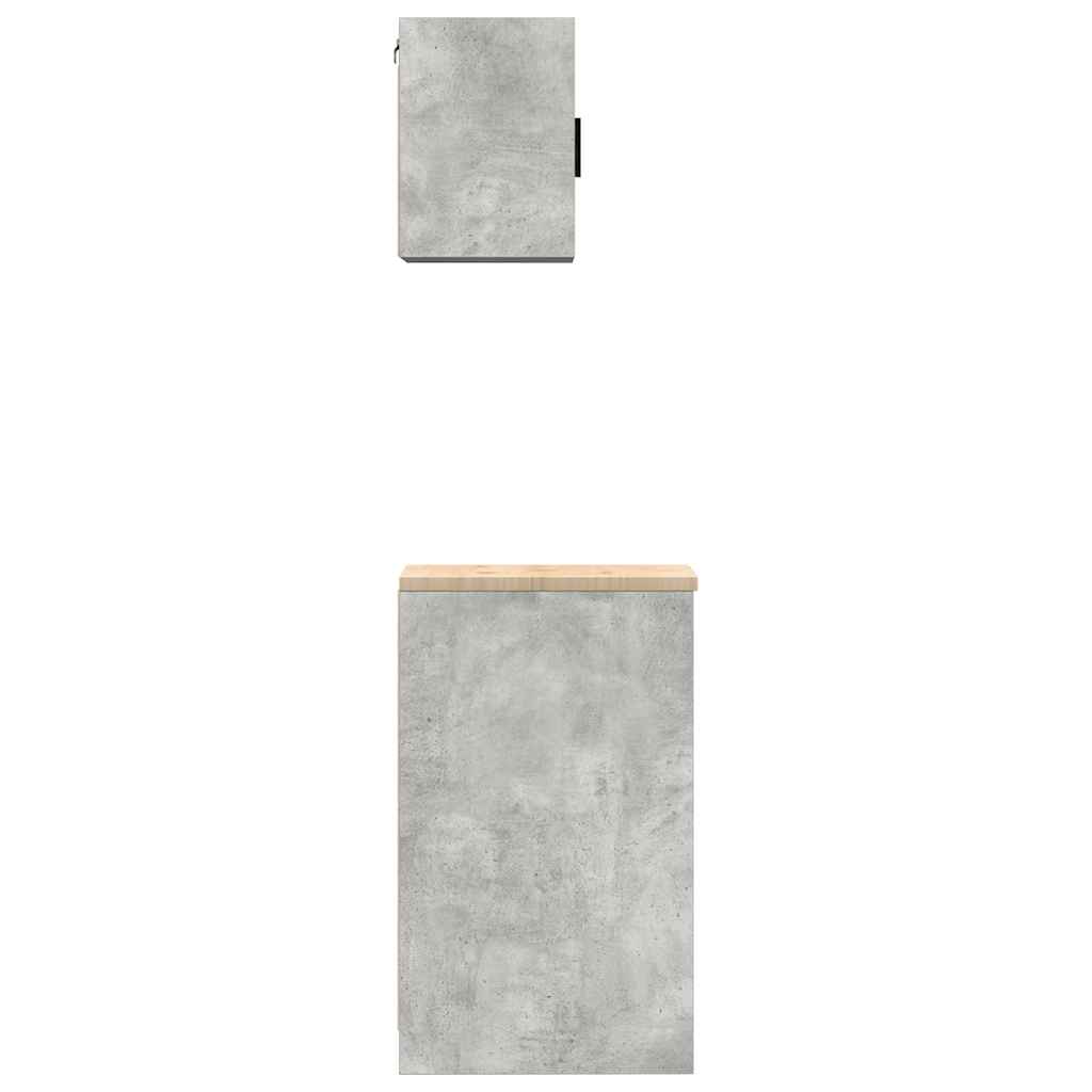 Garagekasten 2 st bewerkt hout betongrijs is nu te koop bij PeponiXL, paradijselijk wonen!