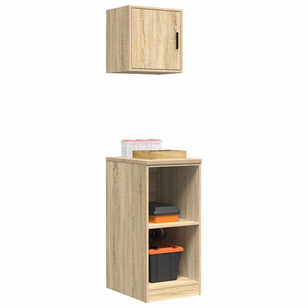 Garagekasten 2 st Spaanplaat Sonoma eikenkleurig is nu te koop bij PeponiXL, paradijselijk wonen!