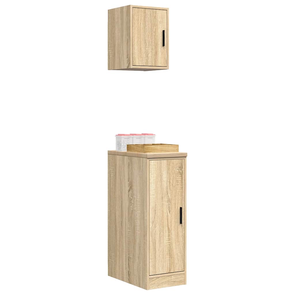 Garagekasten 2 st Spaanplaat Sonoma eikenkleurig is nu te koop bij PeponiXL, paradijselijk wonen!