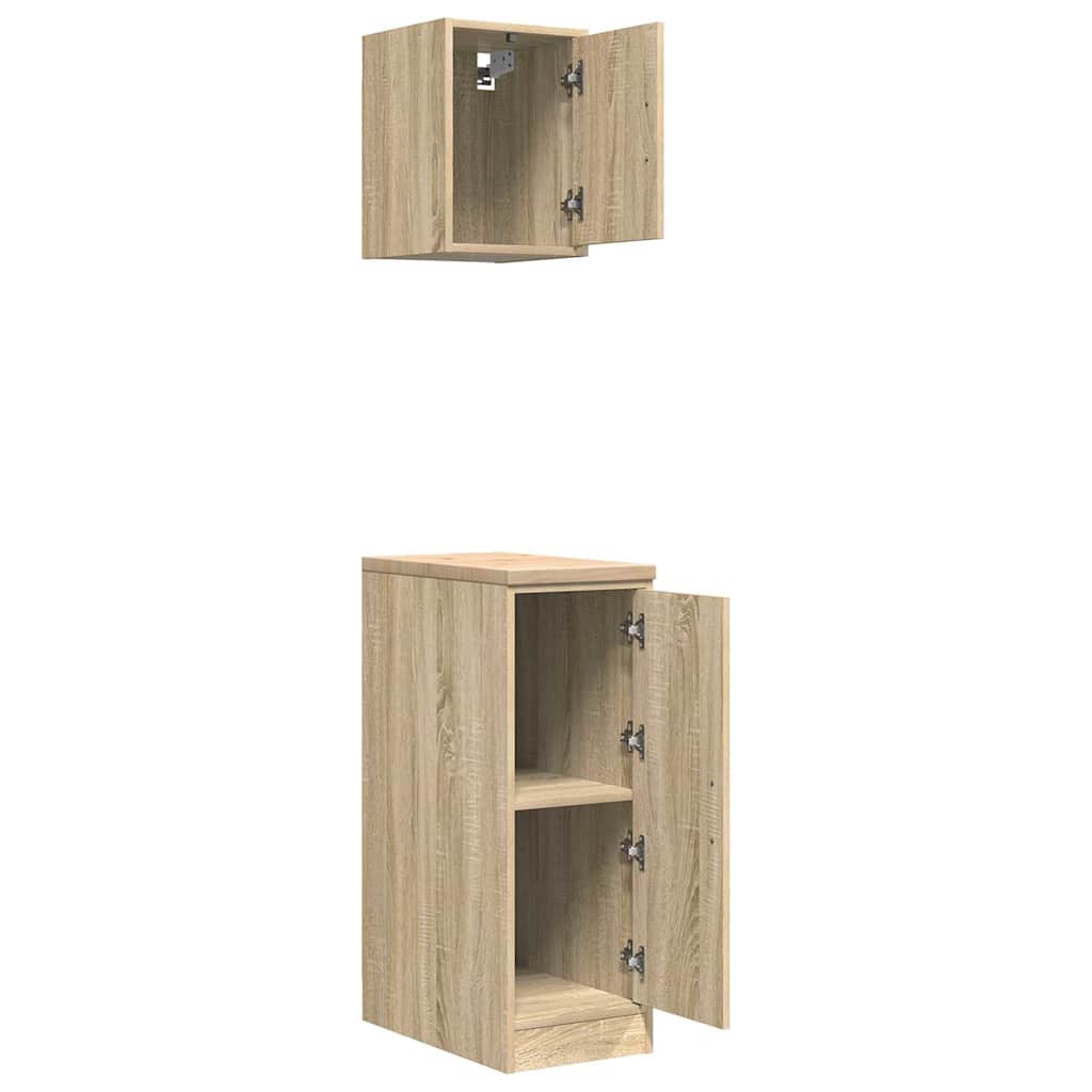 Garagekasten 2 st Spaanplaat Sonoma eikenkleurig is nu te koop bij PeponiXL, paradijselijk wonen!