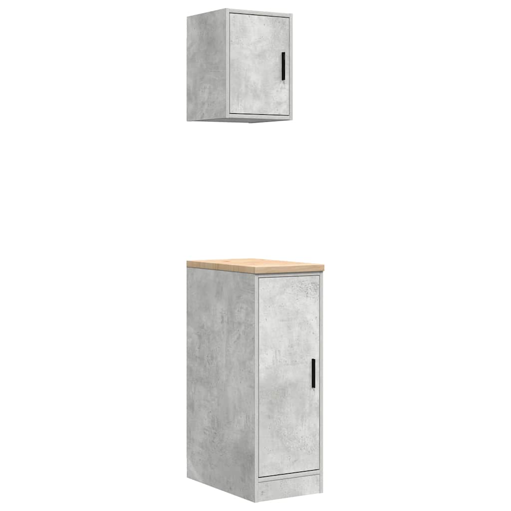 Garagekasten 2 st bewerkt hout betongrijs is nu te koop bij PeponiXL, paradijselijk wonen!