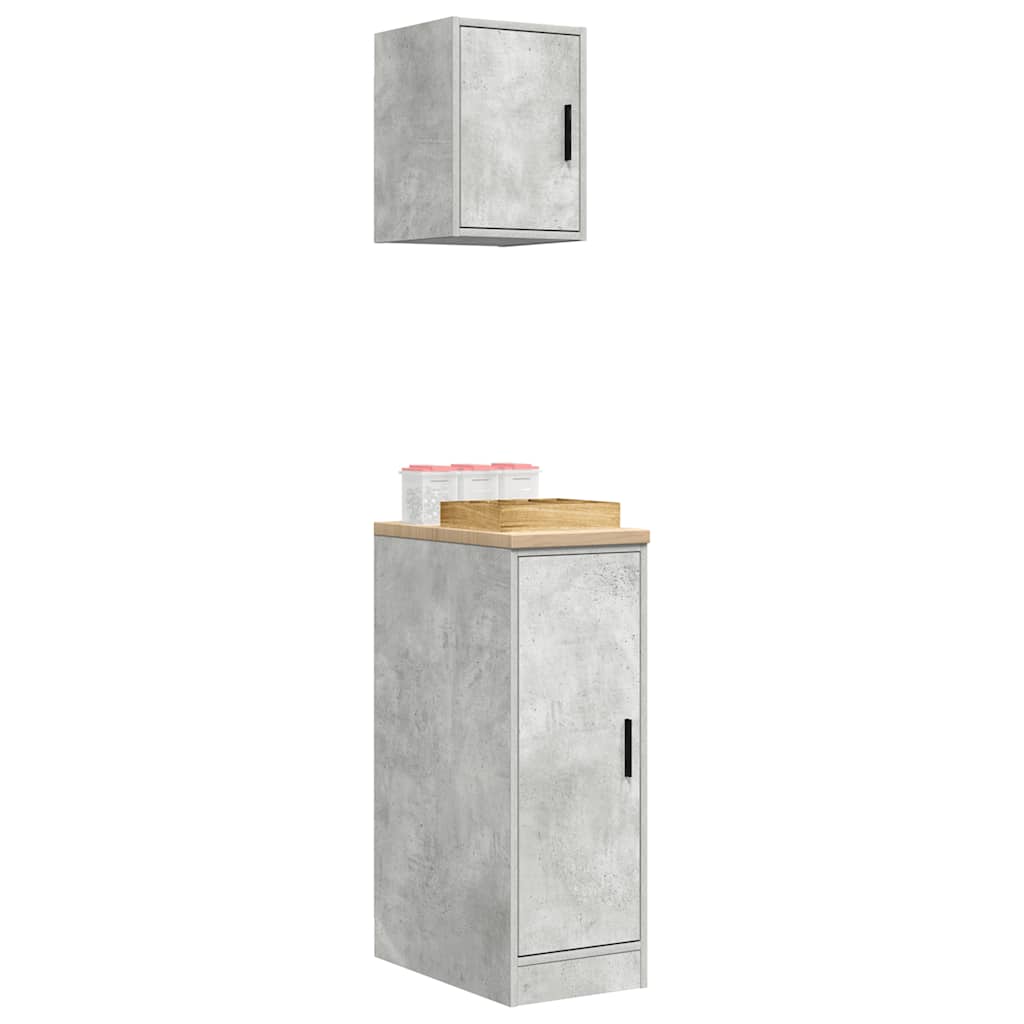 Garagekasten 2 st bewerkt hout betongrijs is nu te koop bij PeponiXL, paradijselijk wonen!