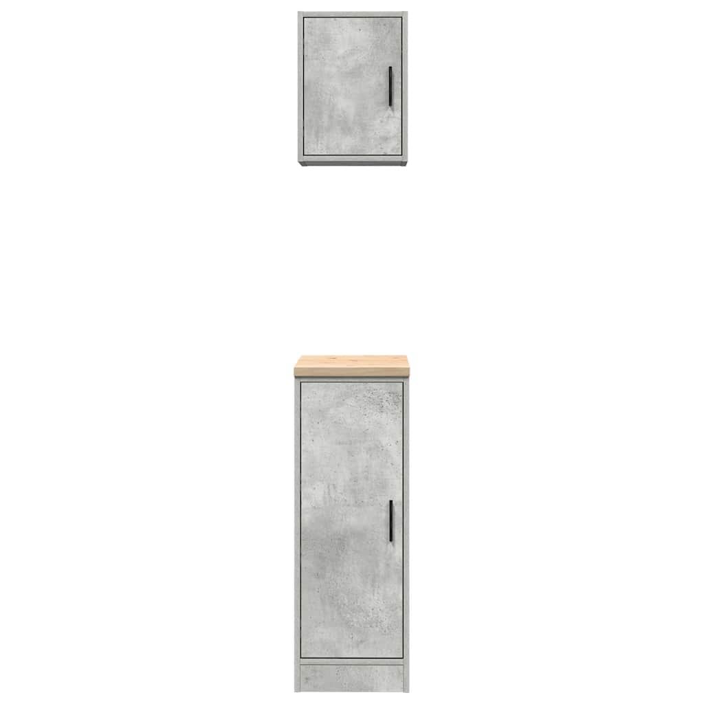Garagekasten 2 st bewerkt hout betongrijs is nu te koop bij PeponiXL, paradijselijk wonen!