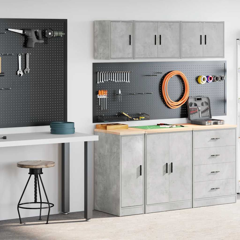 Garagekasten 2 st bewerkt hout betongrijs is nu te koop bij PeponiXL, paradijselijk wonen!