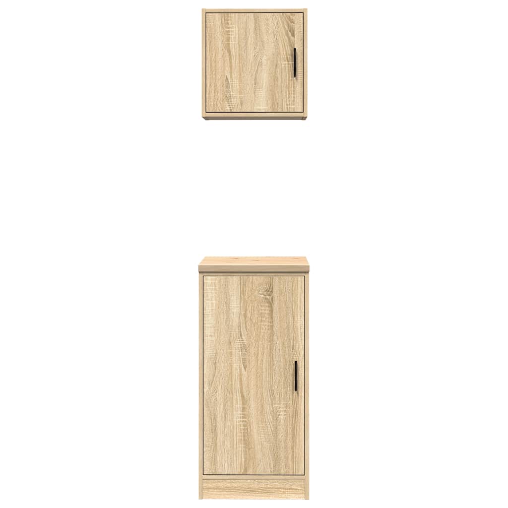 Garagekasten 2 st Spaanplaat Sonoma eikenkleurig is nu te koop bij PeponiXL, paradijselijk wonen!
