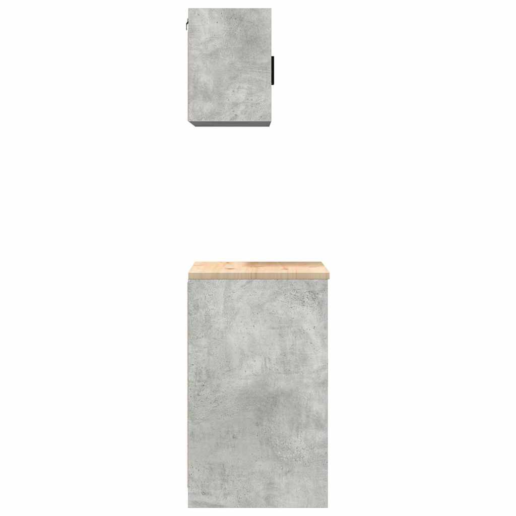 Garagekasten 2 st bewerkt hout betongrijs is nu te koop bij PeponiXL, paradijselijk wonen!