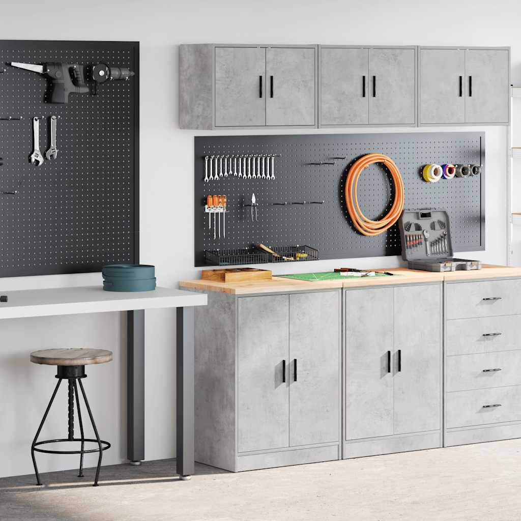 Garagekasten 2 st bewerkt hout betongrijs is nu te koop bij PeponiXL, paradijselijk wonen!