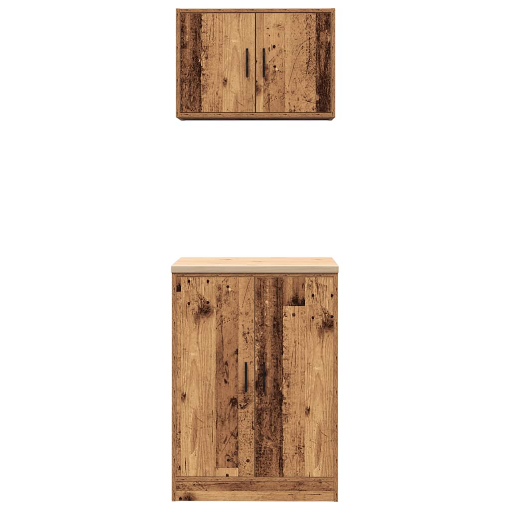 Garagekasten 2 st bewerkt hout oud hout is nu te koop bij PeponiXL, paradijselijk wonen!