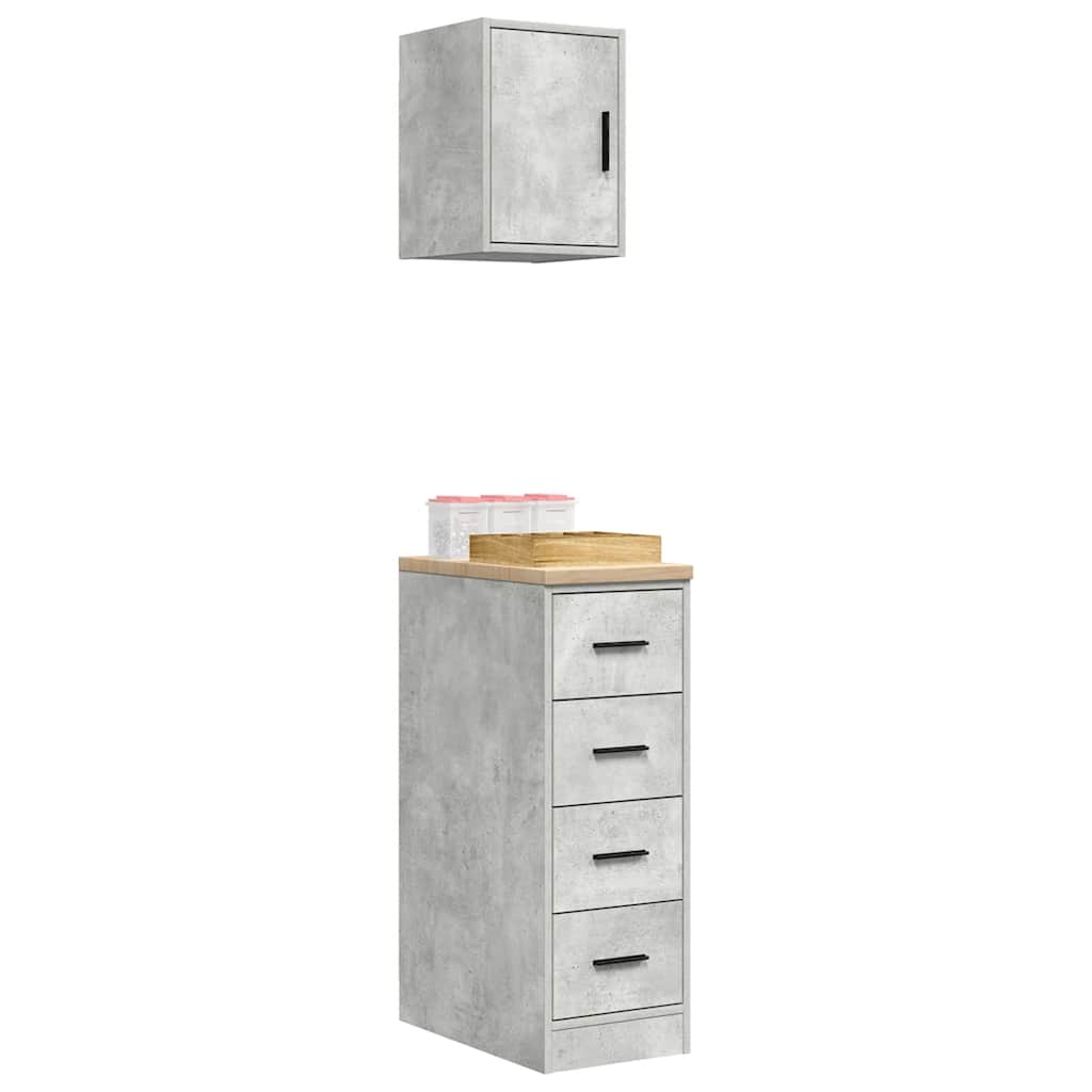 Garagekasten 2 st bewerkt hout betongrijs is nu te koop bij PeponiXL, paradijselijk wonen!