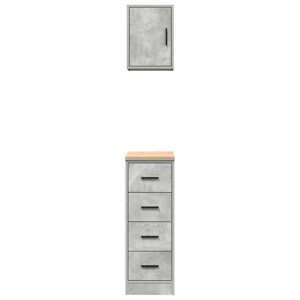 Garagekasten 2 st bewerkt hout betongrijs is nu te koop bij PeponiXL, paradijselijk wonen!