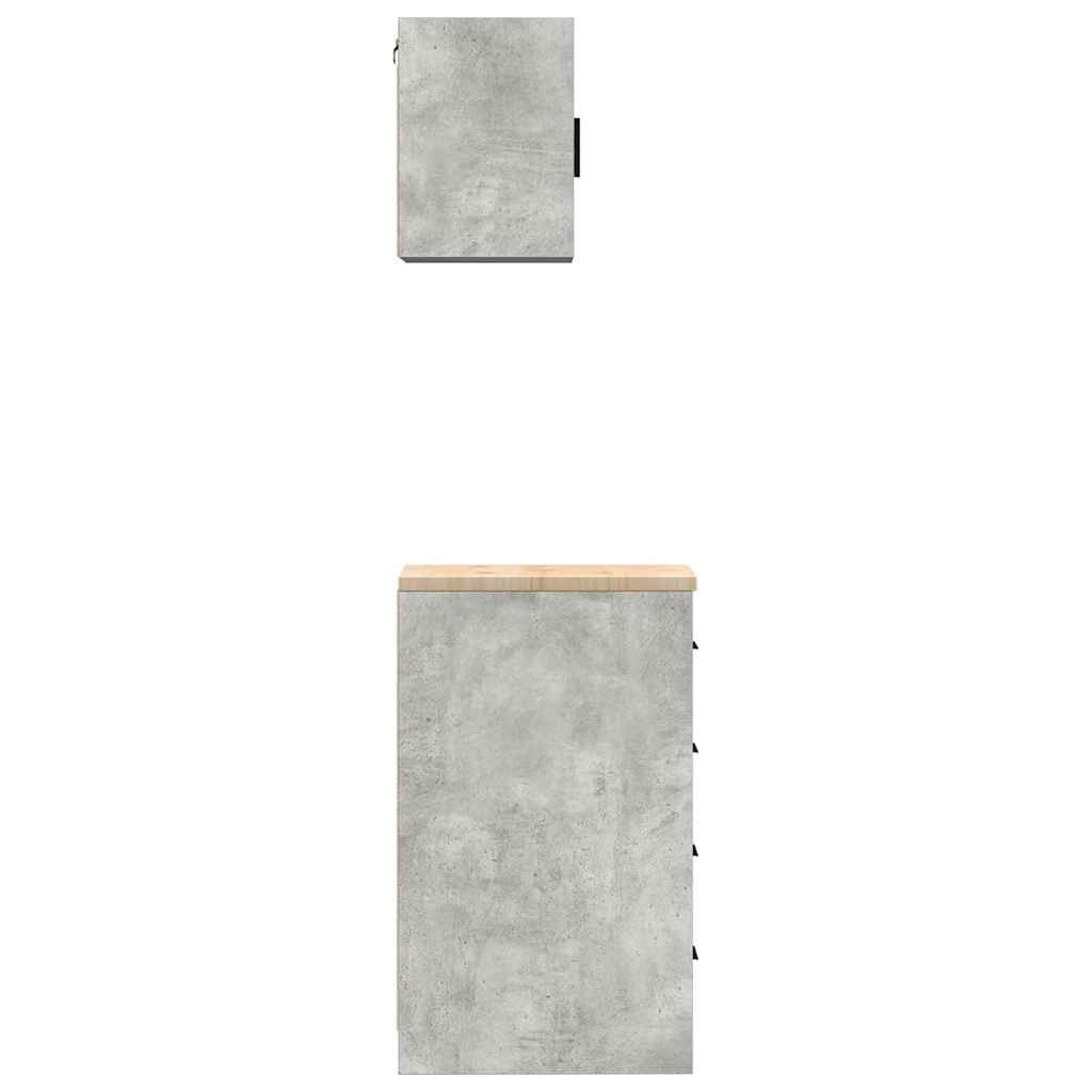 Garagekasten 2 st bewerkt hout betongrijs is nu te koop bij PeponiXL, paradijselijk wonen!
