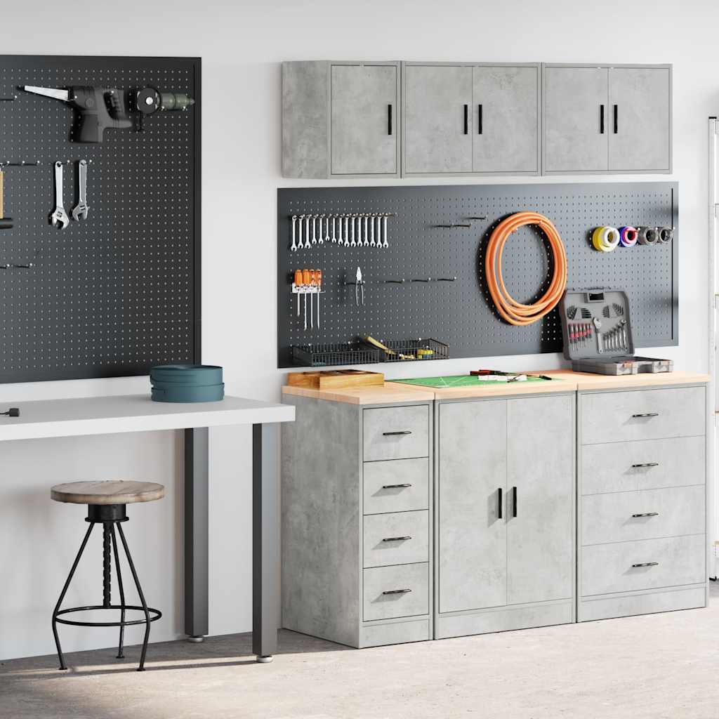 Garagekasten 2 st bewerkt hout betongrijs is nu te koop bij PeponiXL, paradijselijk wonen!