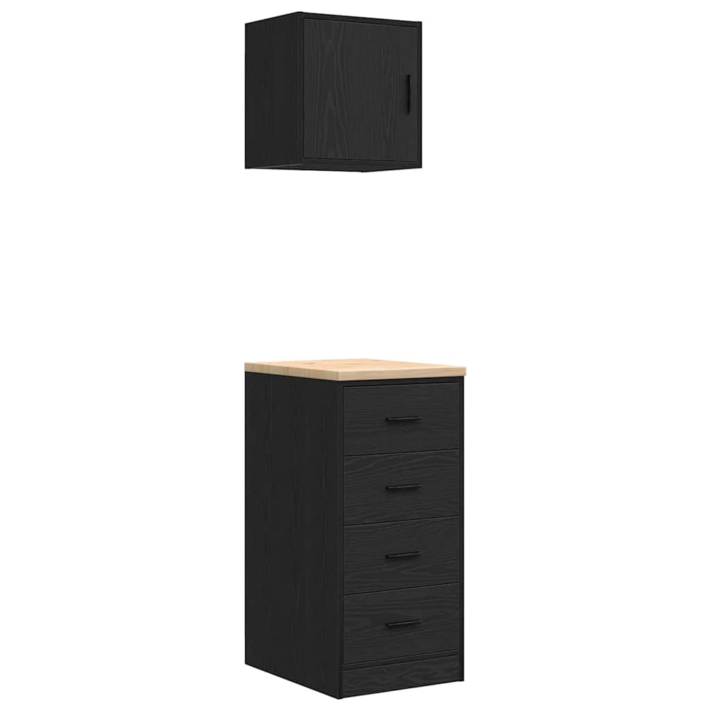 Garagekasten 2 st spaanplaat zwart is nu te koop bij PeponiXL, paradijselijk wonen!