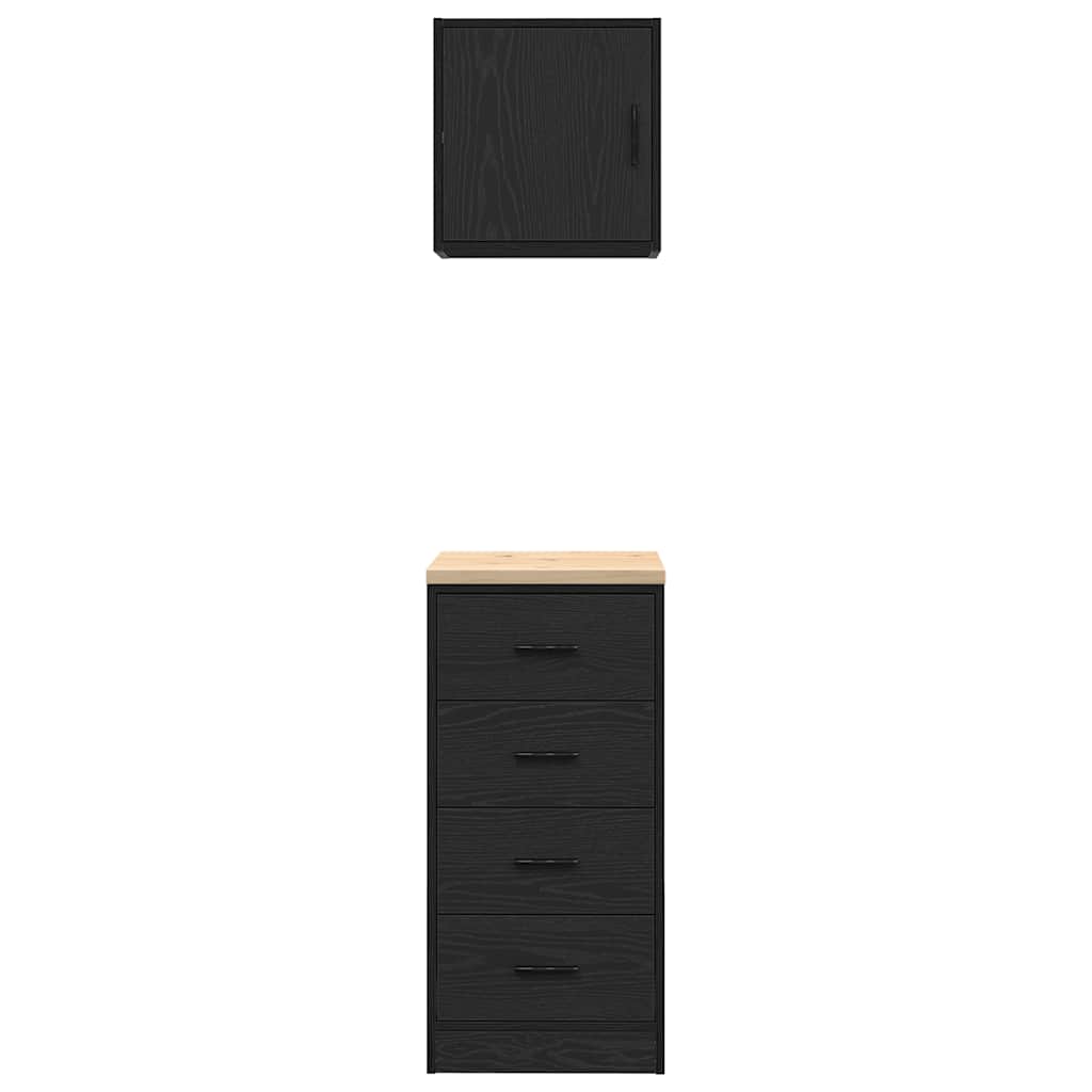Garagekasten 2 st spaanplaat zwart is nu te koop bij PeponiXL, paradijselijk wonen!