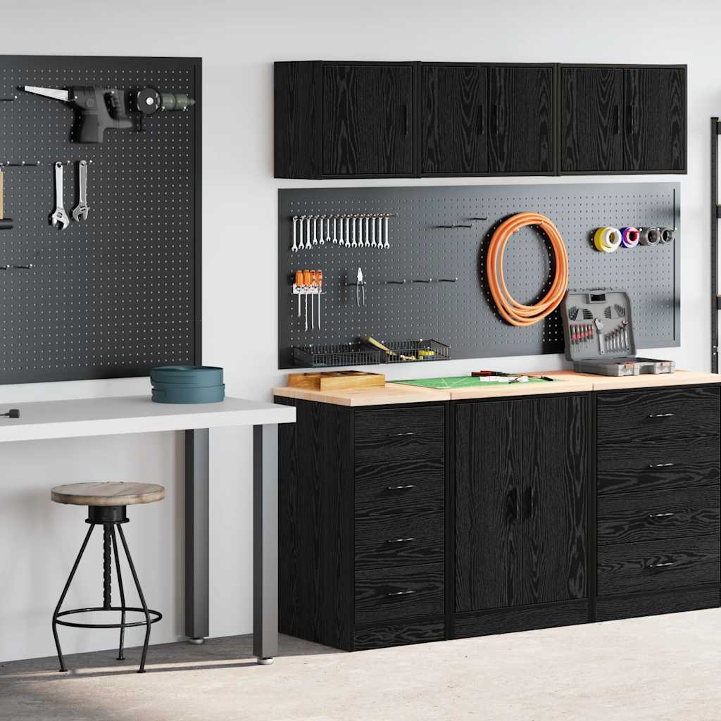 Garagekasten 2 st spaanplaat zwart is nu te koop bij PeponiXL, paradijselijk wonen!