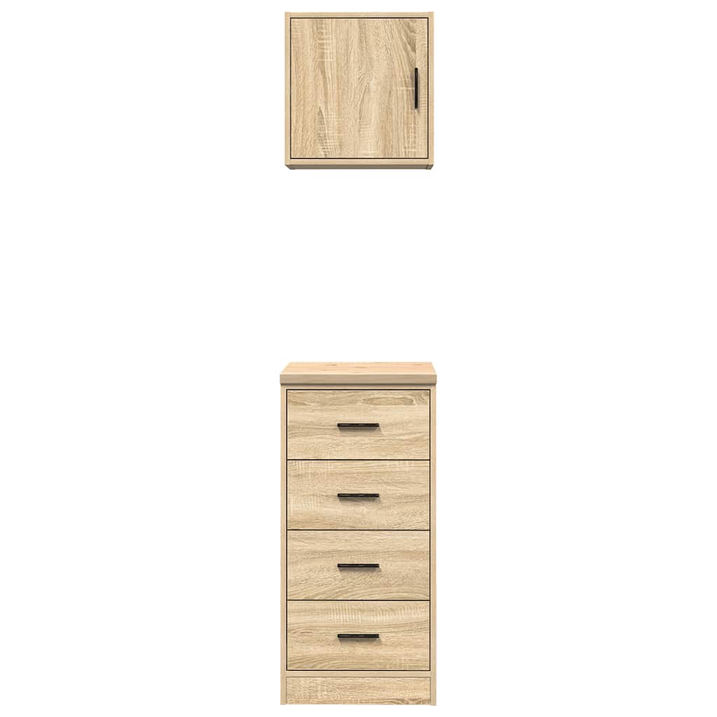 Garagekasten 2 st Spaanplaat Sonoma eikenkleurig is nu te koop bij PeponiXL, paradijselijk wonen!