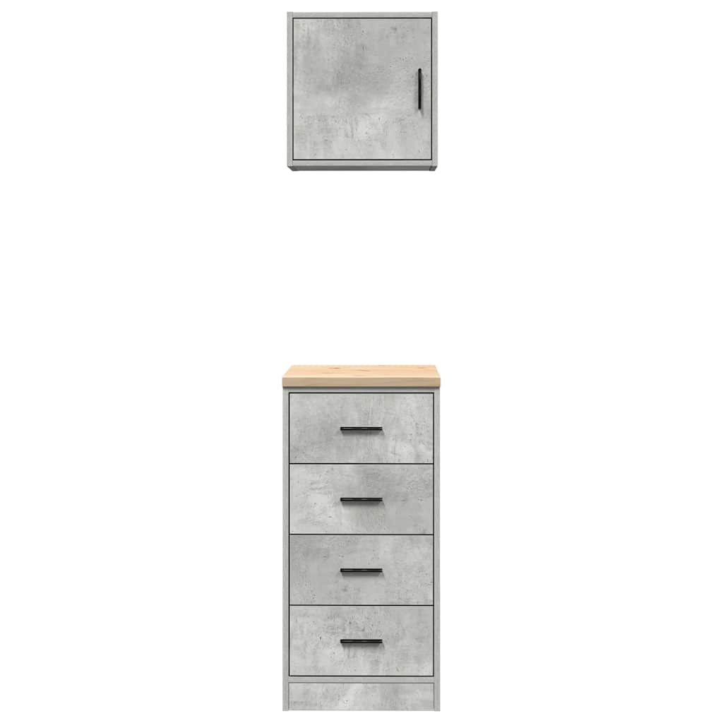 Garagekasten 2 st bewerkt hout betongrijs is nu te koop bij PeponiXL, paradijselijk wonen!
