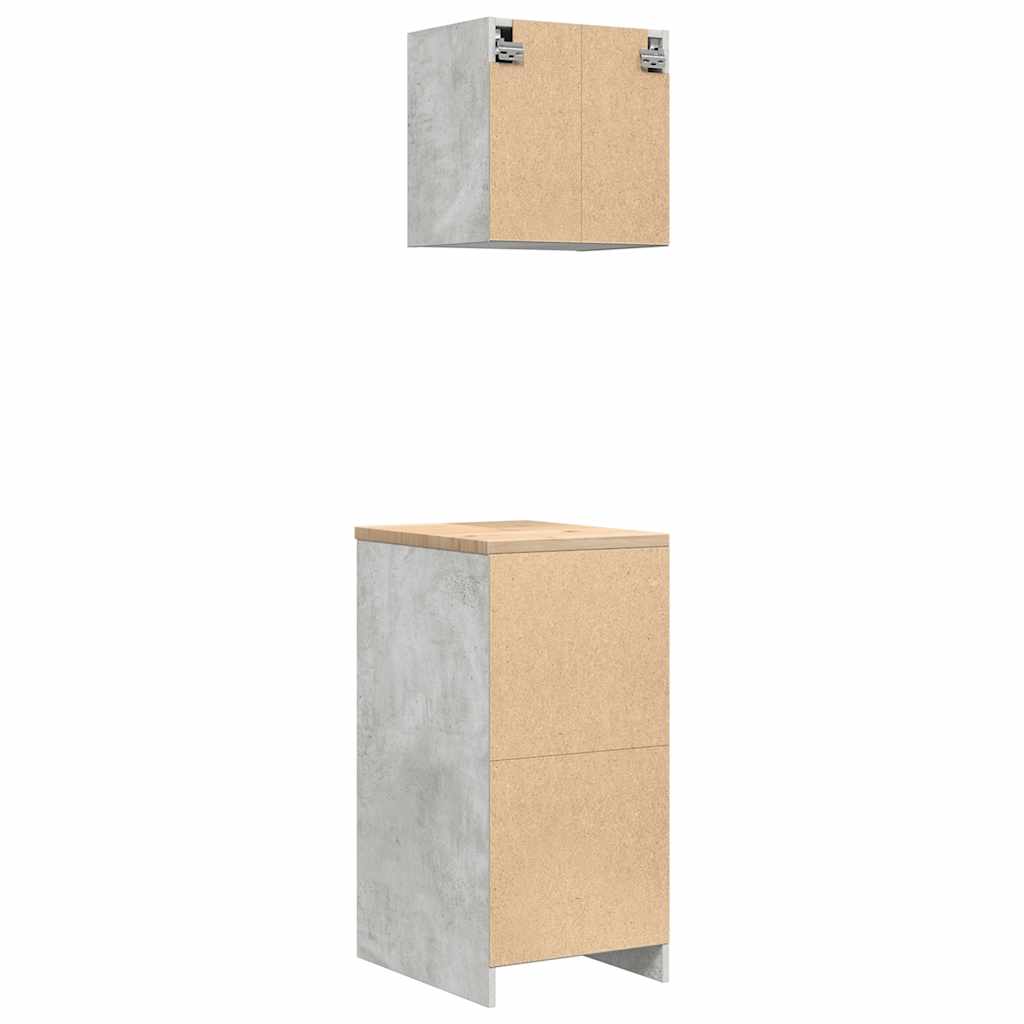 Garagekasten 2 st bewerkt hout betongrijs is nu te koop bij PeponiXL, paradijselijk wonen!