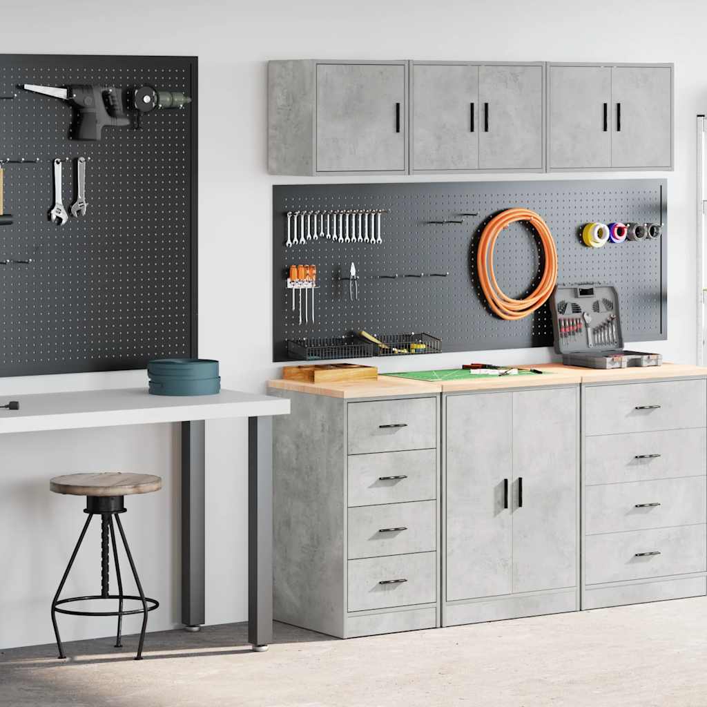 Garagekasten 2 st bewerkt hout betongrijs is nu te koop bij PeponiXL, paradijselijk wonen!