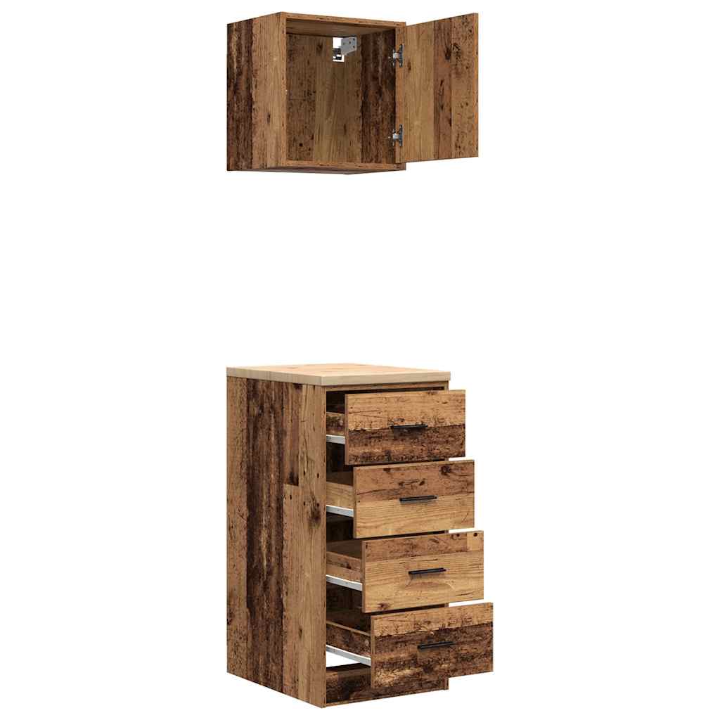 Garagekasten 2 st bewerkt hout oud hout is nu te koop bij PeponiXL, paradijselijk wonen!