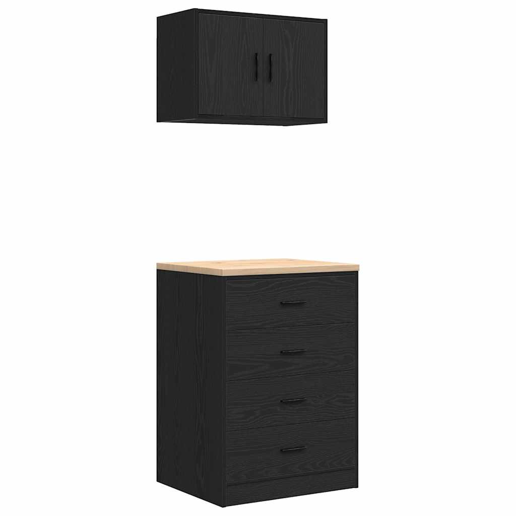 Garagekasten 2 st spaanplaat zwart is nu te koop bij PeponiXL, paradijselijk wonen!