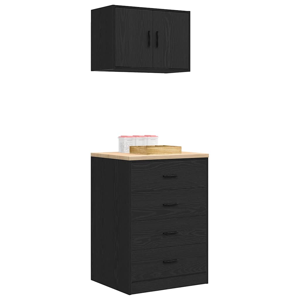 Garagekasten 2 st spaanplaat zwart is nu te koop bij PeponiXL, paradijselijk wonen!