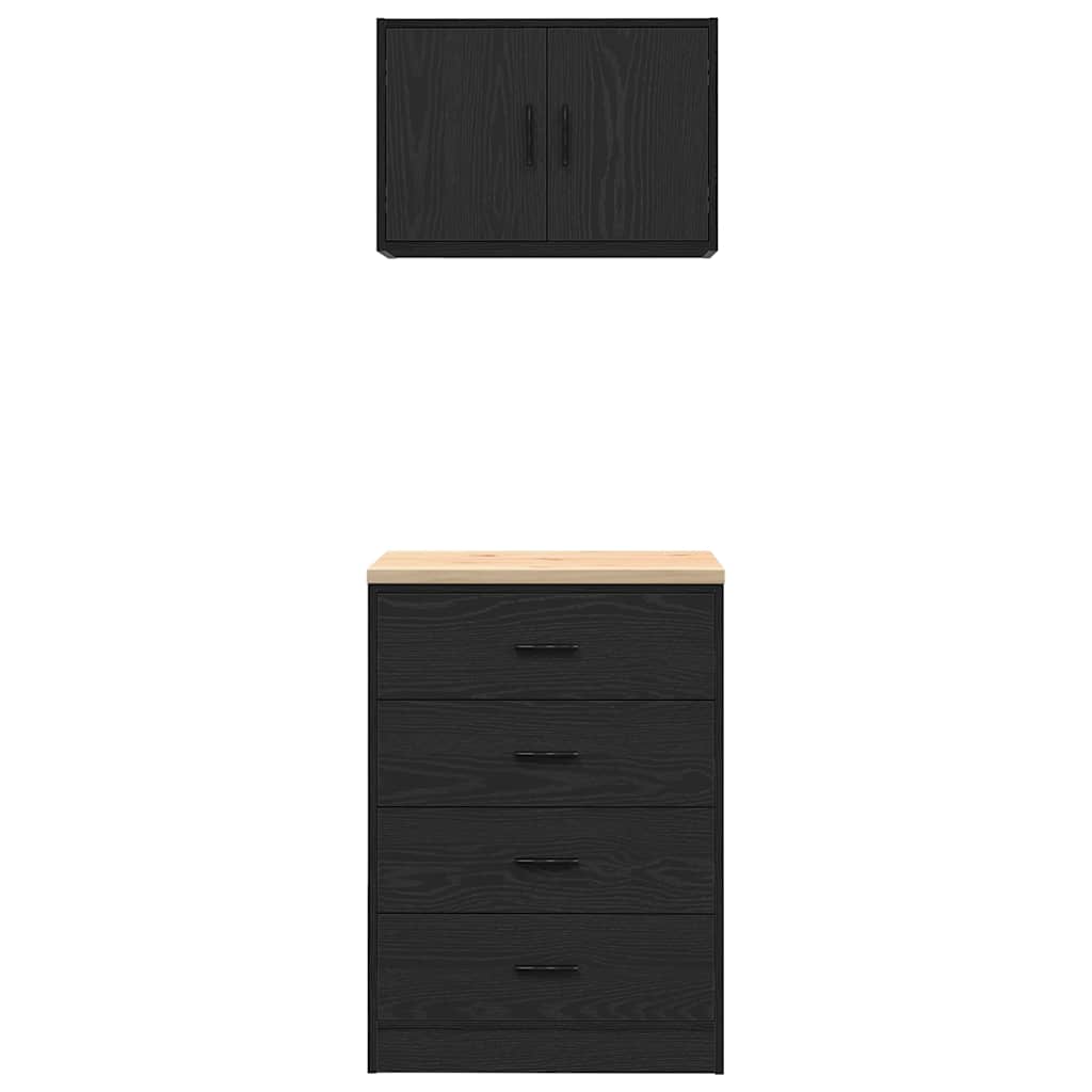 Garagekasten 2 st spaanplaat zwart is nu te koop bij PeponiXL, paradijselijk wonen!