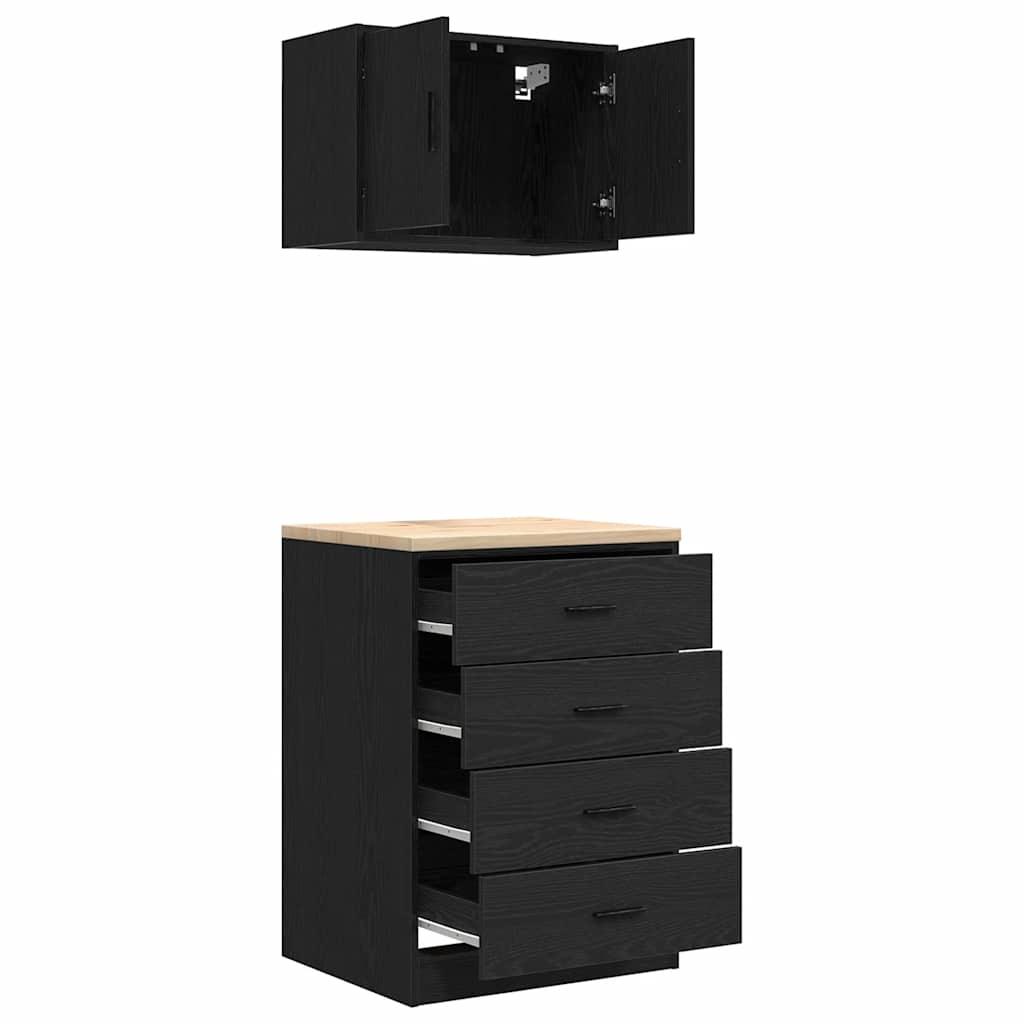 Garagekasten 2 st spaanplaat zwart is nu te koop bij PeponiXL, paradijselijk wonen!