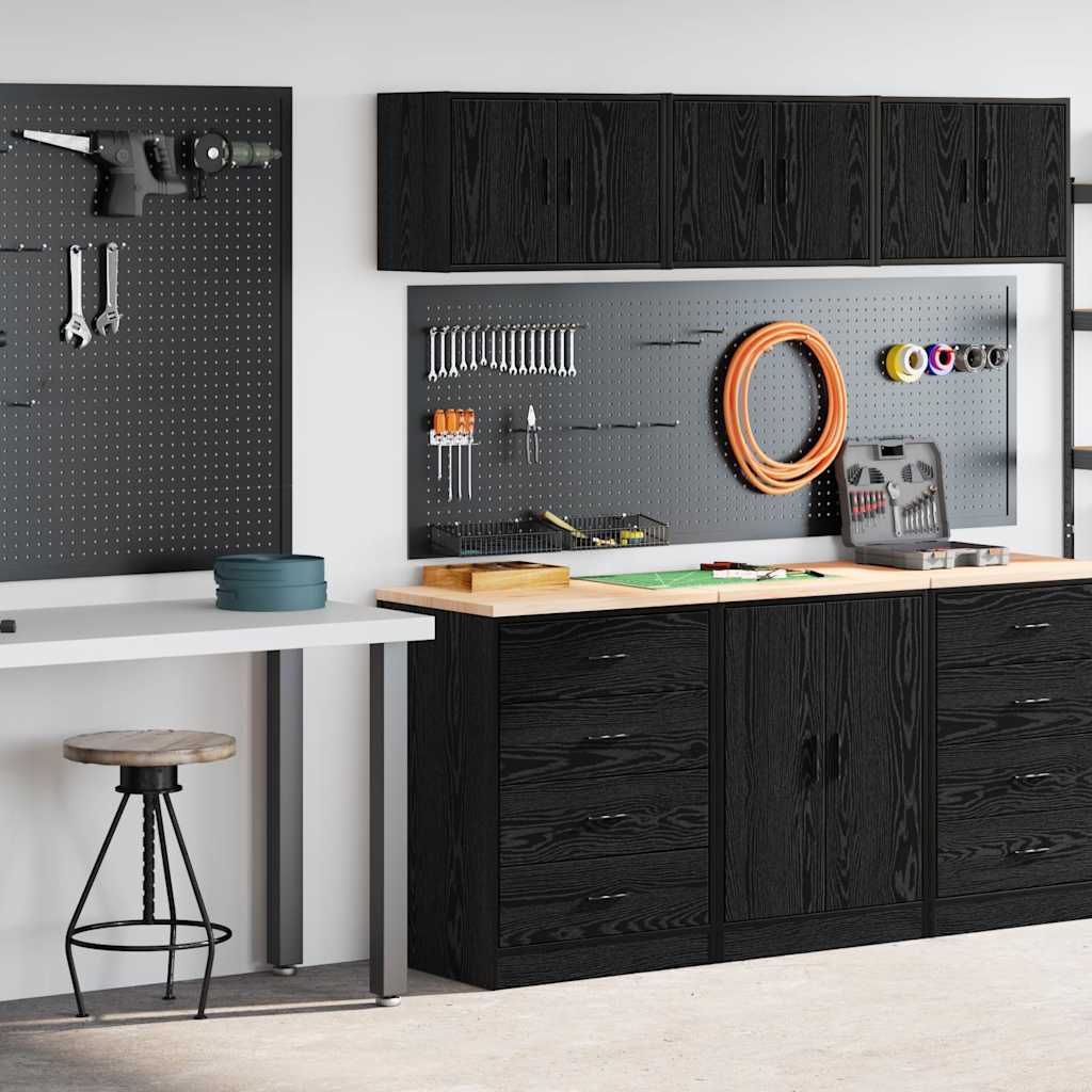 Garagekasten 2 st spaanplaat zwart is nu te koop bij PeponiXL, paradijselijk wonen!