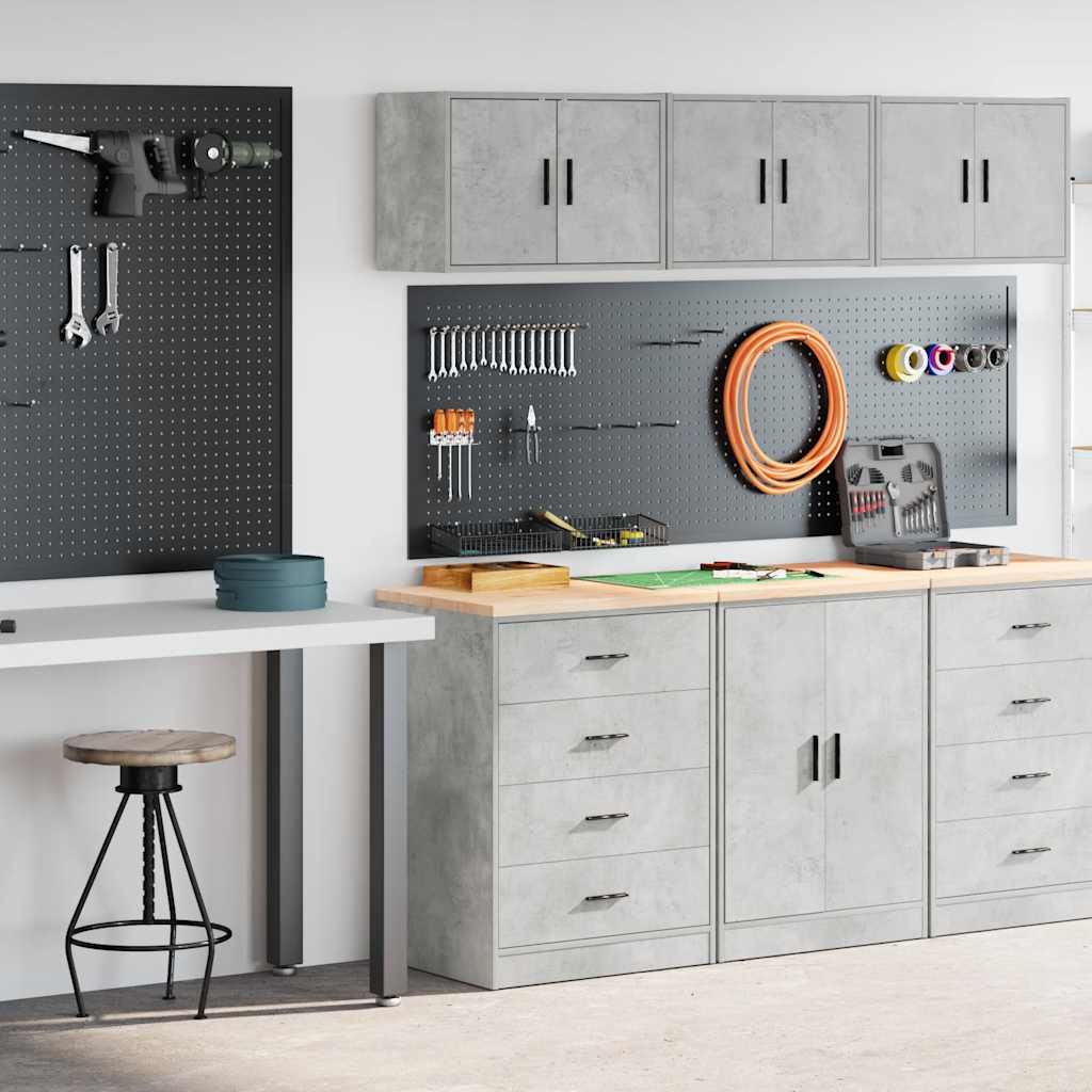 Garagekasten 2 st bewerkt hout betongrijs is nu te koop bij PeponiXL, paradijselijk wonen!