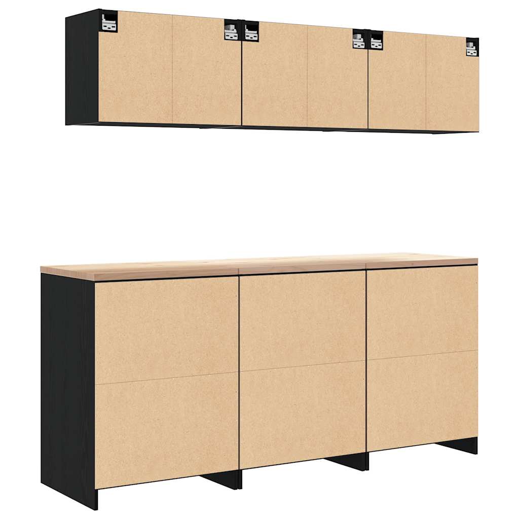 Garagekasten 6 st spaanplaat zwart is nu te koop bij PeponiXL, paradijselijk wonen!