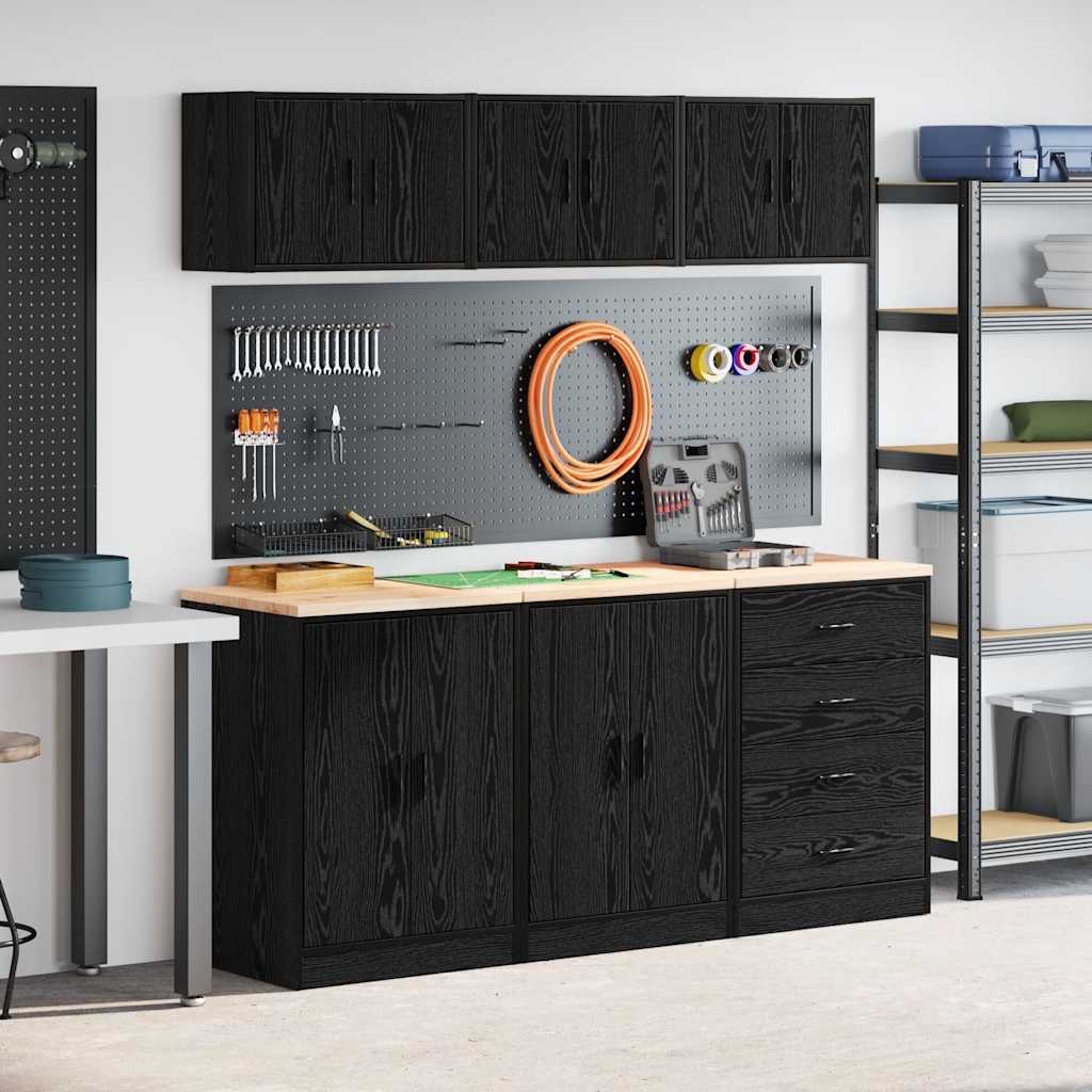 Garagekasten 6 st spaanplaat zwart is nu te koop bij PeponiXL, paradijselijk wonen!