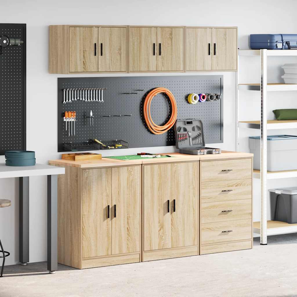 Garagekasten 6 st Spaanplaat Sonoma eikenkleurig is nu te koop bij PeponiXL, paradijselijk wonen!
