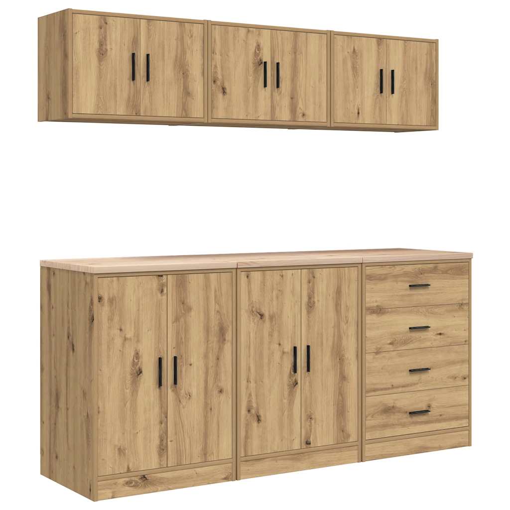 Garagekasten 6 st bewerkt hout ambachtelijk eikenhout is nu te koop bij PeponiXL, paradijselijk wonen!
