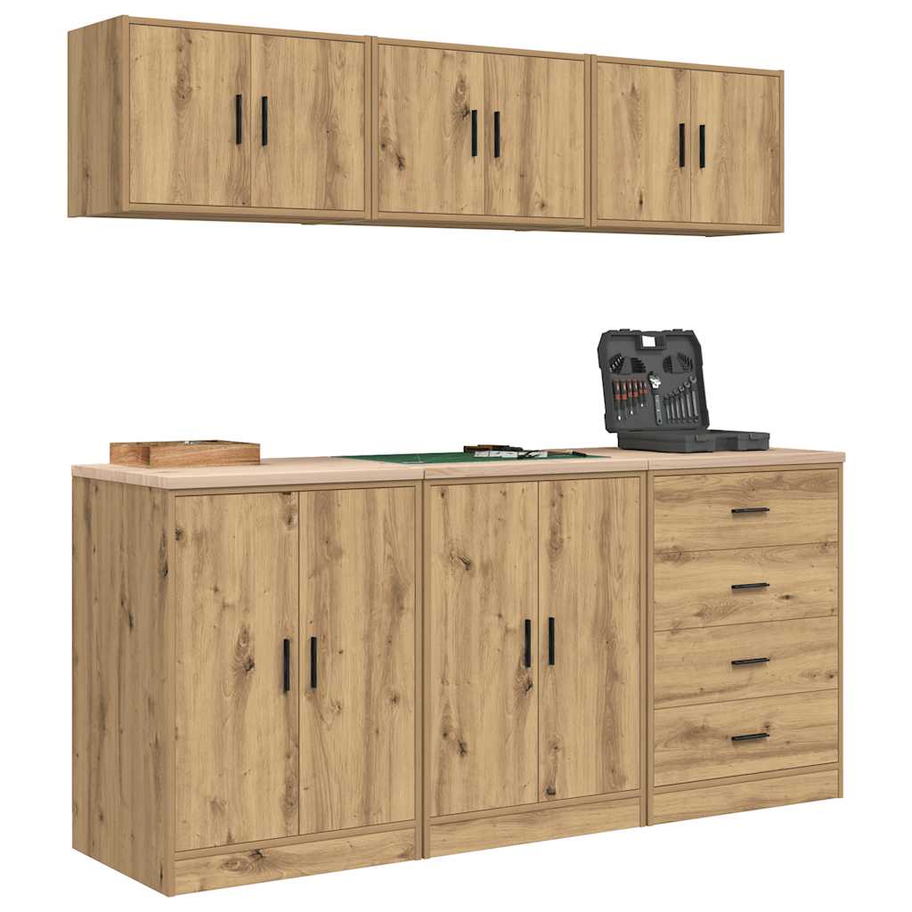 Garagekasten 6 st bewerkt hout ambachtelijk eikenhout is nu te koop bij PeponiXL, paradijselijk wonen!
