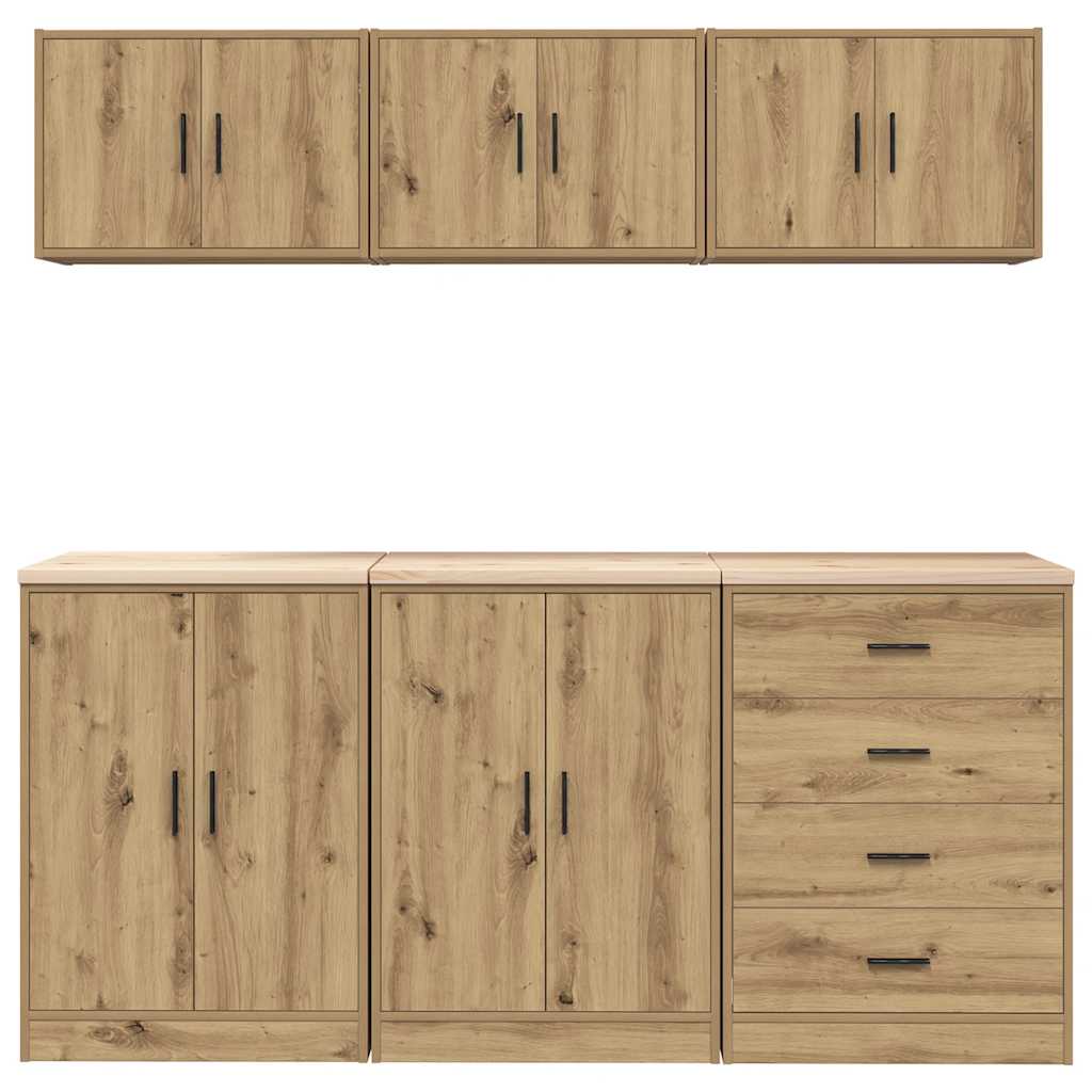 Garagekasten 6 st bewerkt hout ambachtelijk eikenhout is nu te koop bij PeponiXL, paradijselijk wonen!
