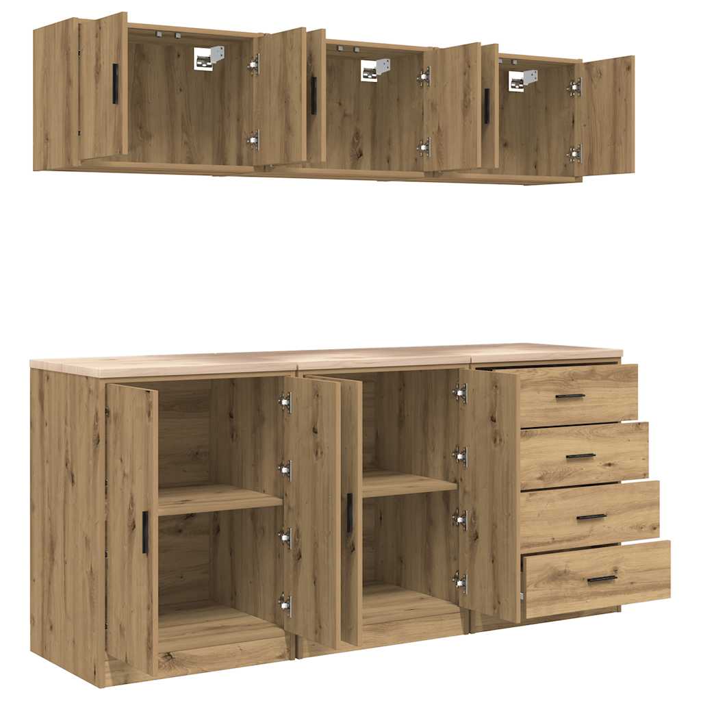Garagekasten 6 st bewerkt hout ambachtelijk eikenhout is nu te koop bij PeponiXL, paradijselijk wonen!